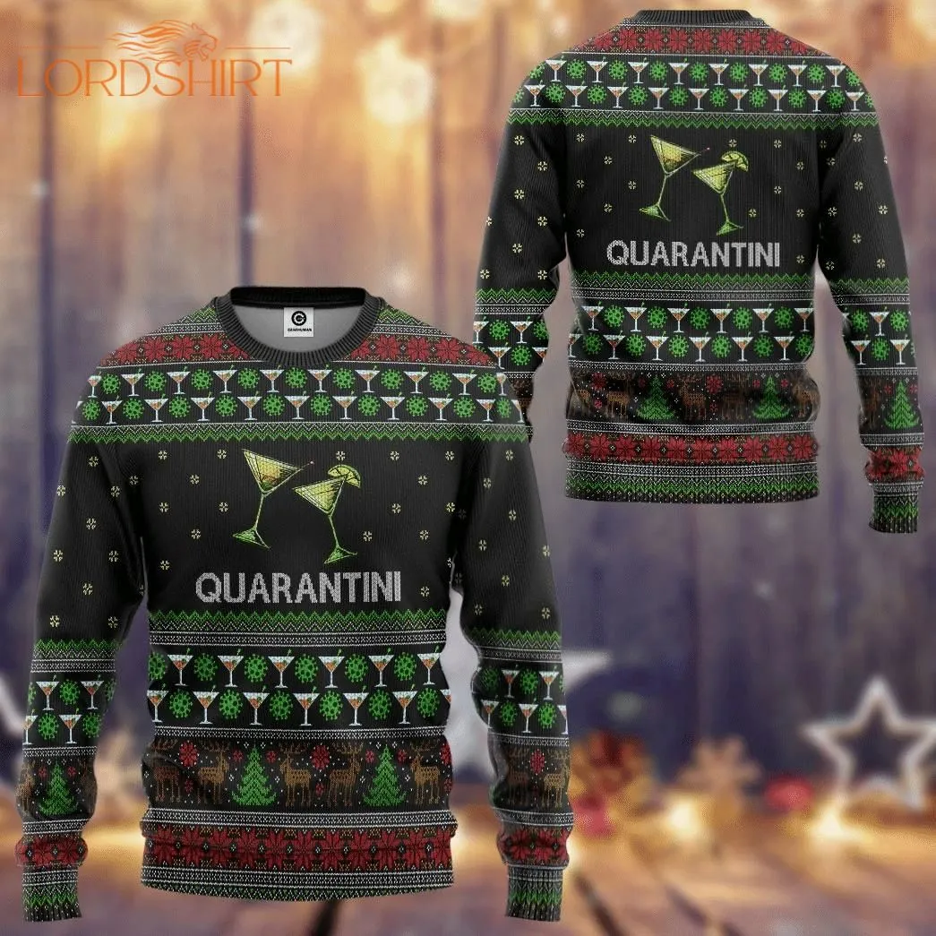 Quarantini Ugly Christmas Sweater