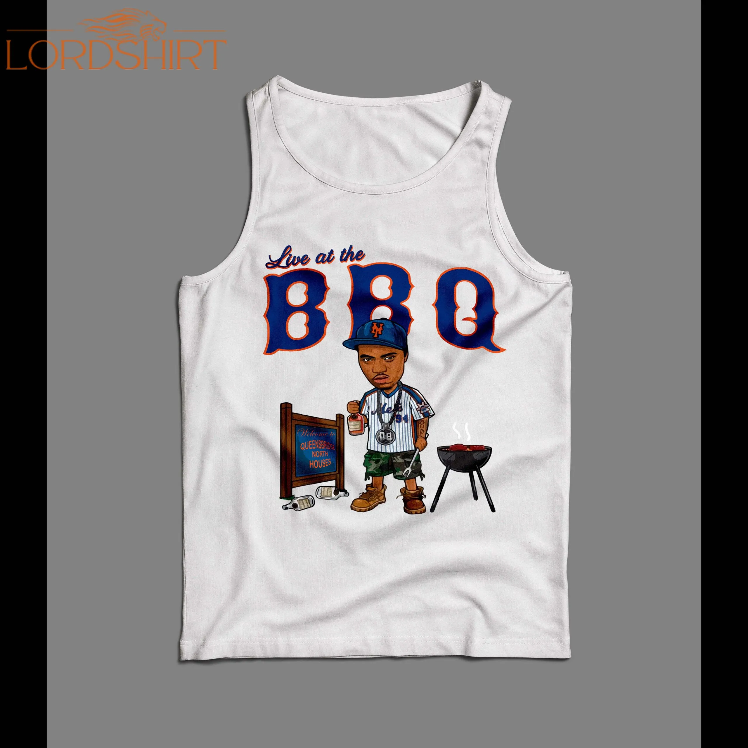 Rapper Nas Live At The Bbq High Quality Print Men's Tank Top