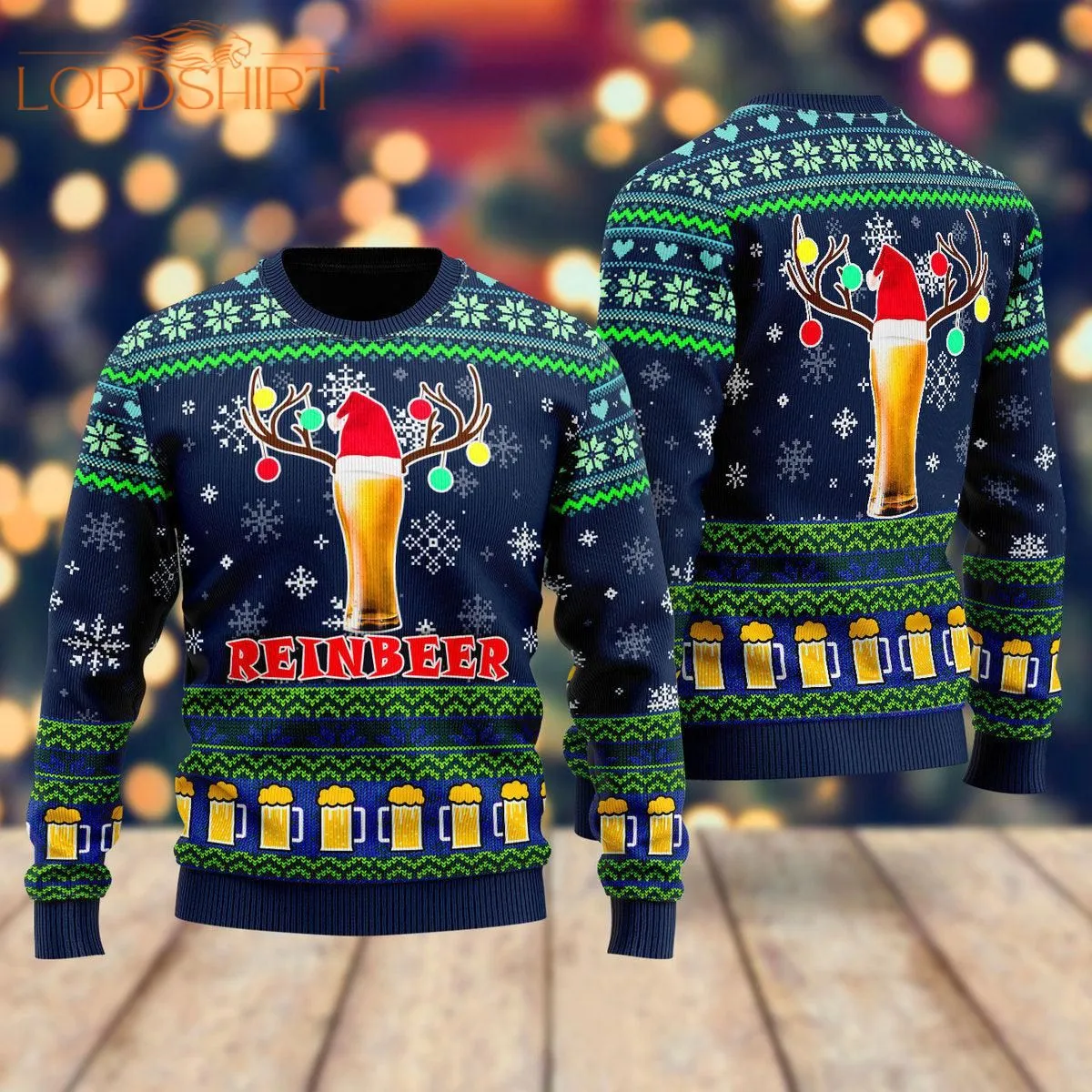 Reinbeer Christmas Beer Ugly Christmas Sweater