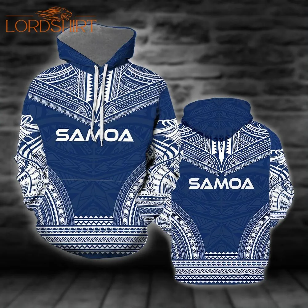 Samoa Polynesian Blue 3d All Over Print