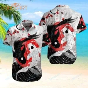 Samurai Yin Yang Koi Fish Hawaiian Shirt