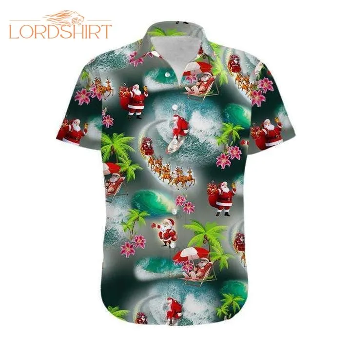 Santa Beach Christmas Hawaiian Shirt