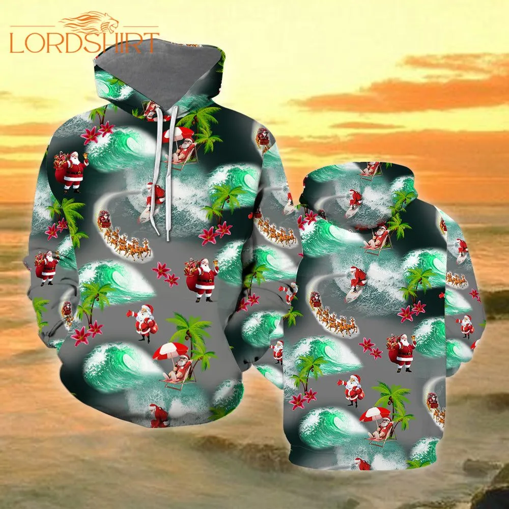 Santa Beach Mery Christmas 3d All Over Print