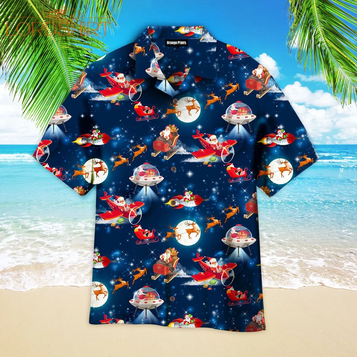 Santa Claus In Space Christmas Hawaiian Shirt