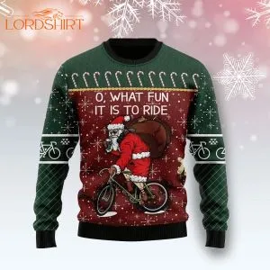 Santa Cycling Funny Ugly Christmas Sweater