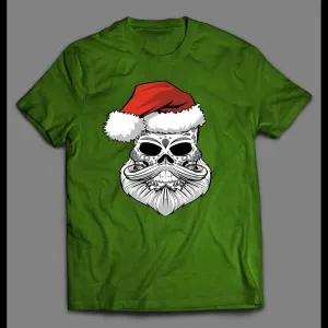 Santa De Los Muertos Christmas Full Front Print Shirt