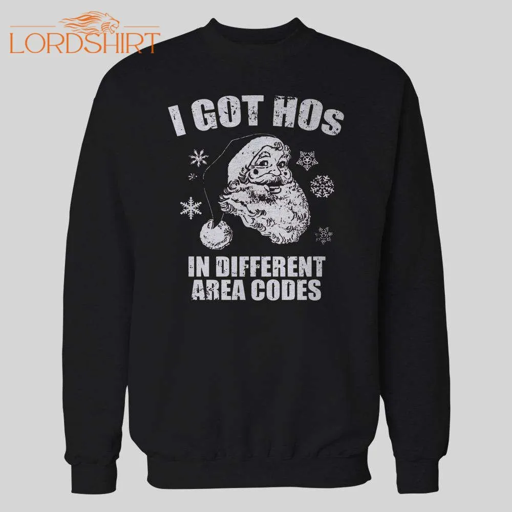 Santa I Got Hoes In Different Area Codes Christmas Hoodie /sweatshirt