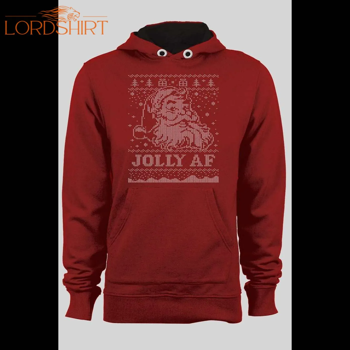 Santa Jolly Af Christmas Pull Over Hoodie