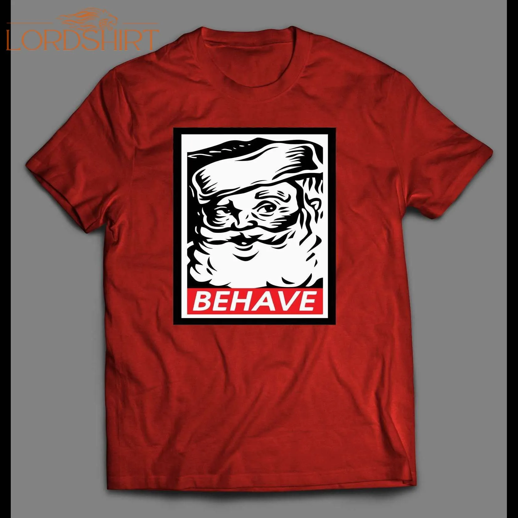 Santa Obey Parody Behave Christmas Holiday Shirt