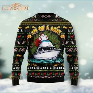 Santa On A Boat Ugly Christmas Sweater