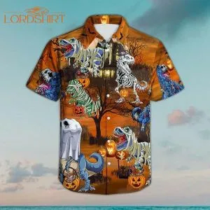 Scary Enough Dinosaur Halloween Hawaiian Shirt