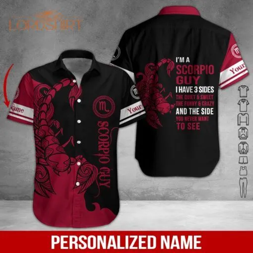 Scorpio Guy Custom Name Hawaiian Shirt