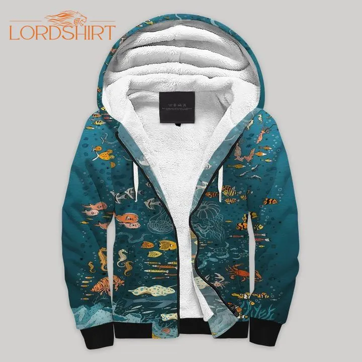 Sea Fleece Zip Hoodie All Over Print