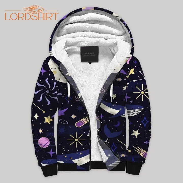 Sea Space Blanket Fleece Zip Hoodie All Over Print