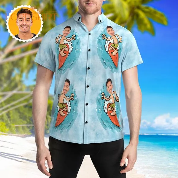 Sea Surfing For Summer Party Custom Photo Hawaiian Shirt