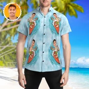 Sea Surfing For Summer Party Custom Photo Hawaiian Shirt