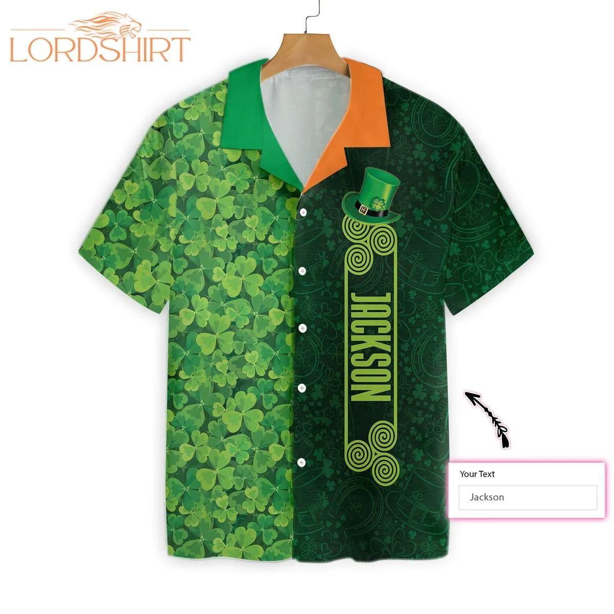 Shamrock Happy Saint Patrick's Day Irish Ireland Custom Name Hawaiian Shirt