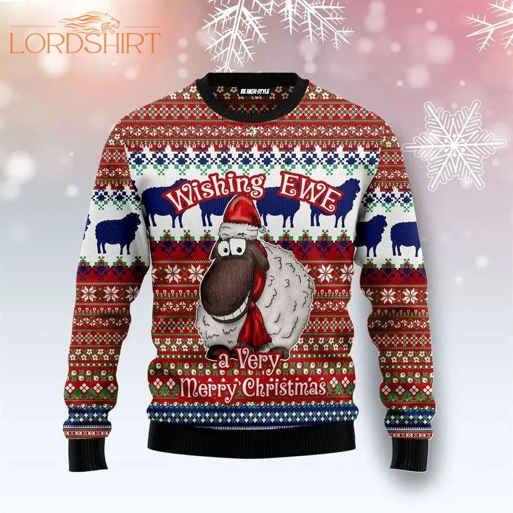 Sheep Wishing Ewe Ugly Christmas Sweater