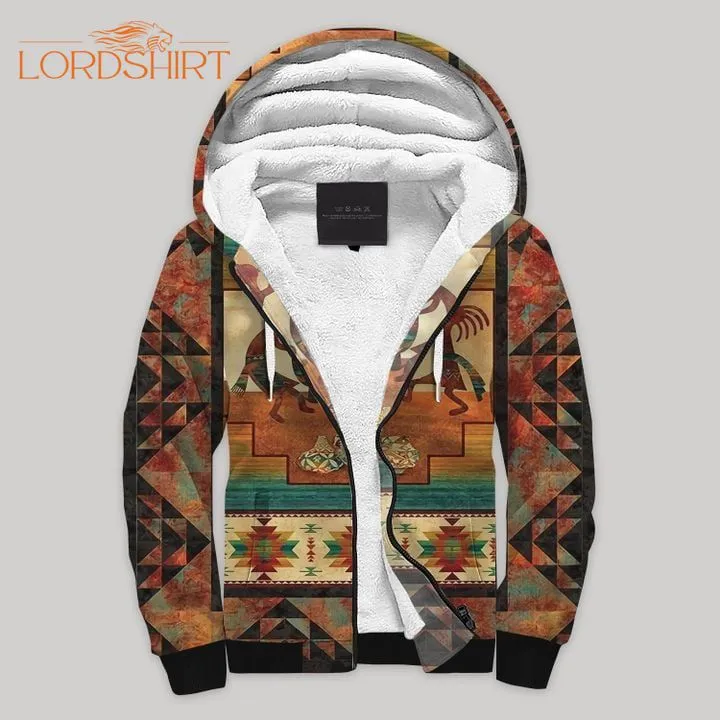 Sherpa Native American Fleece Zip Hoodie All Over Print