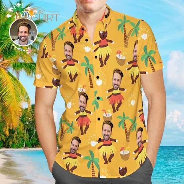 Shirts Funny Men Body Aloha Beach Custom Photo Hawaiian Shirt