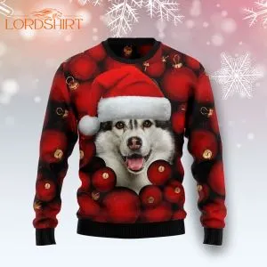 Siberian Husky Ornament Ugly Christmas Sweater