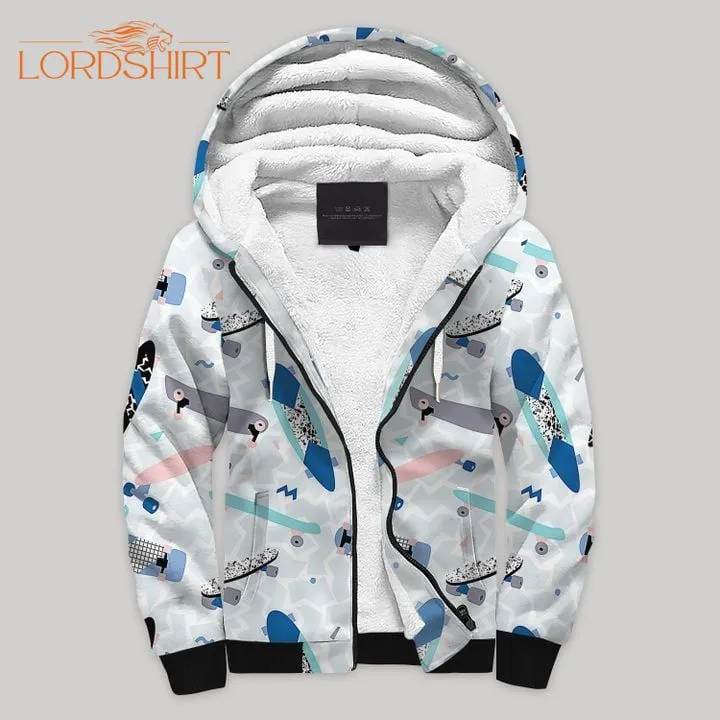 Skate Blanket Fleece Zip Hoodie All Over Print