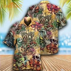Skull And Octopus Aloha Hawaiian Shirt