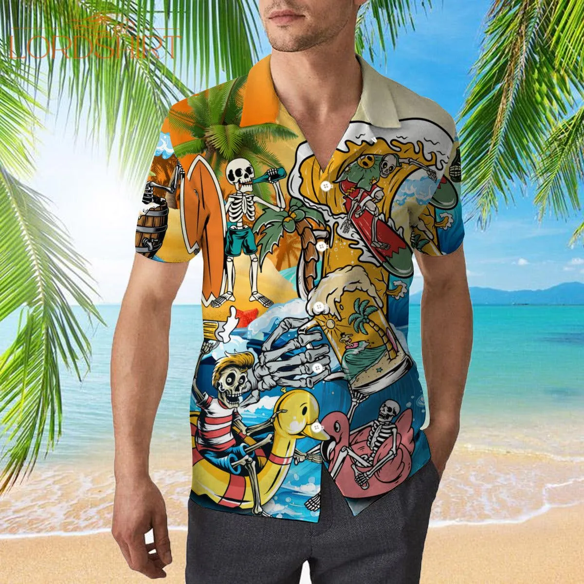 Skull Beer Funky Hawaiian Shirt