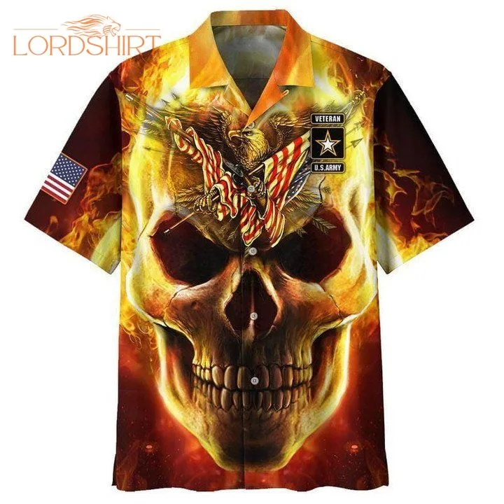 Skull Fire Eagle Patriot Hawaiian Shirt