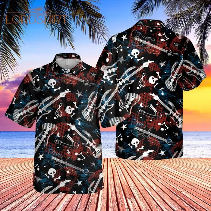 Skull Guitar Hawaiian Shirt