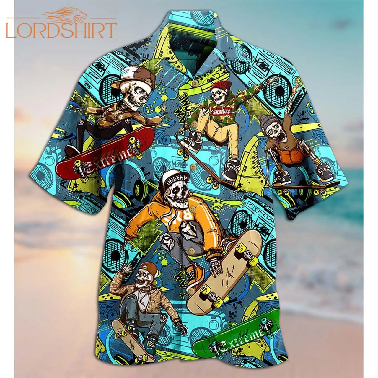 Skull Loves Skate Aloha Hawaiian Shirt