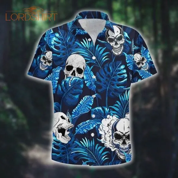 Skull Skeleton Tattoo Tropical Beach Aloha Hawaiian Shirt