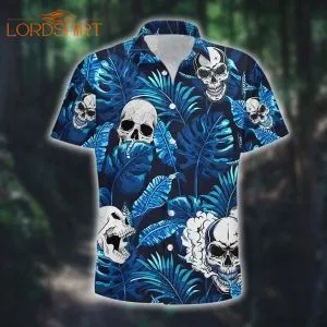 Skull Skeleton Tattoo Tropical Beach Aloha Hawaiian Shirt