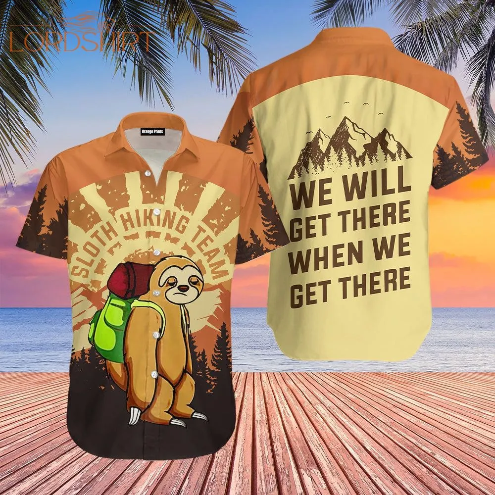 Sloth Hiking Team Hawaiian Shirt