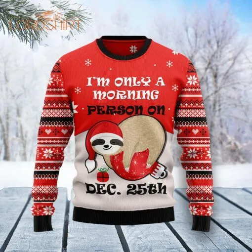 Sloth Morning Xmas Ugly Christmas Sweater