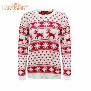 Snowflake And Reindeer Knitted Ugly Christmas Sweater