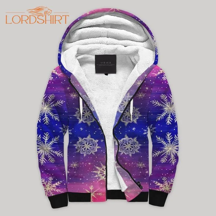 Snowflake Blanket Fleece Zip Hoodie All Over Print