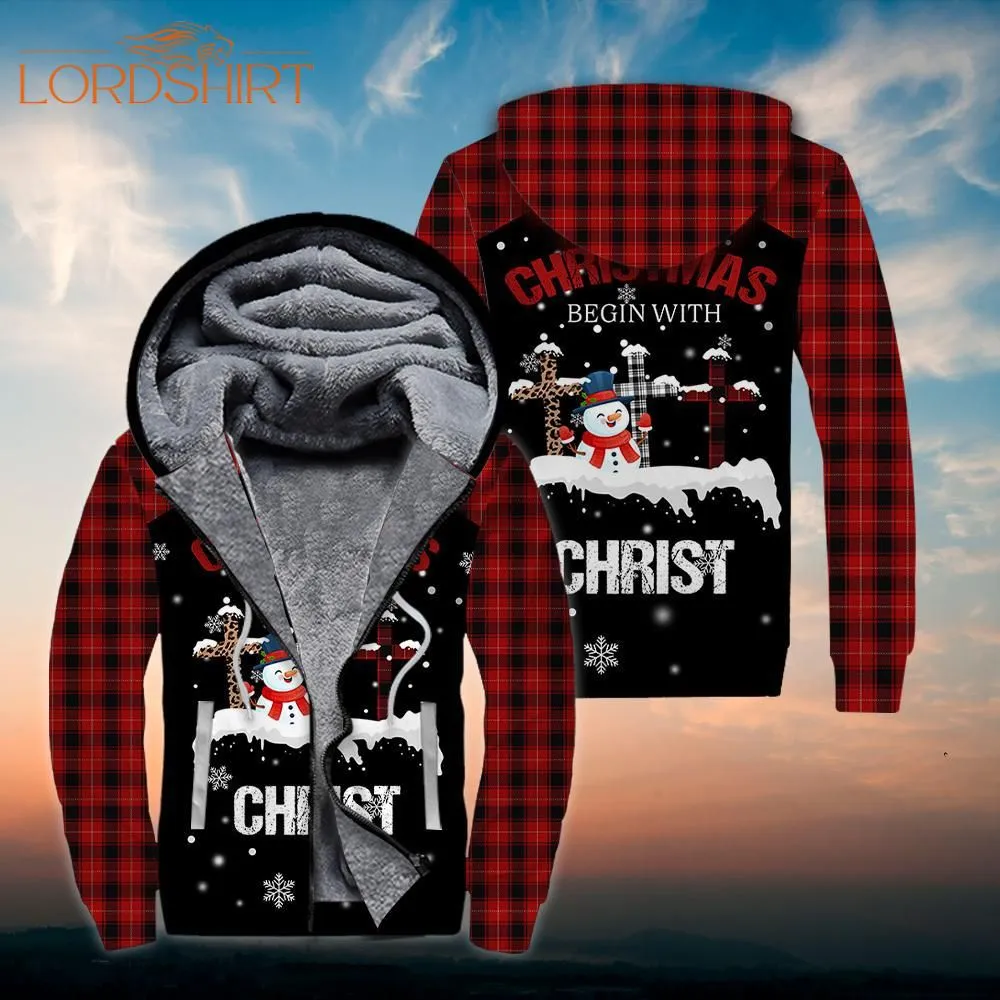 Snowman Christmas Fleece Zip Hoodie All Over Print