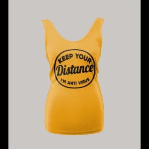 Social Distancing Keep Your Distance Ladies Tank Top