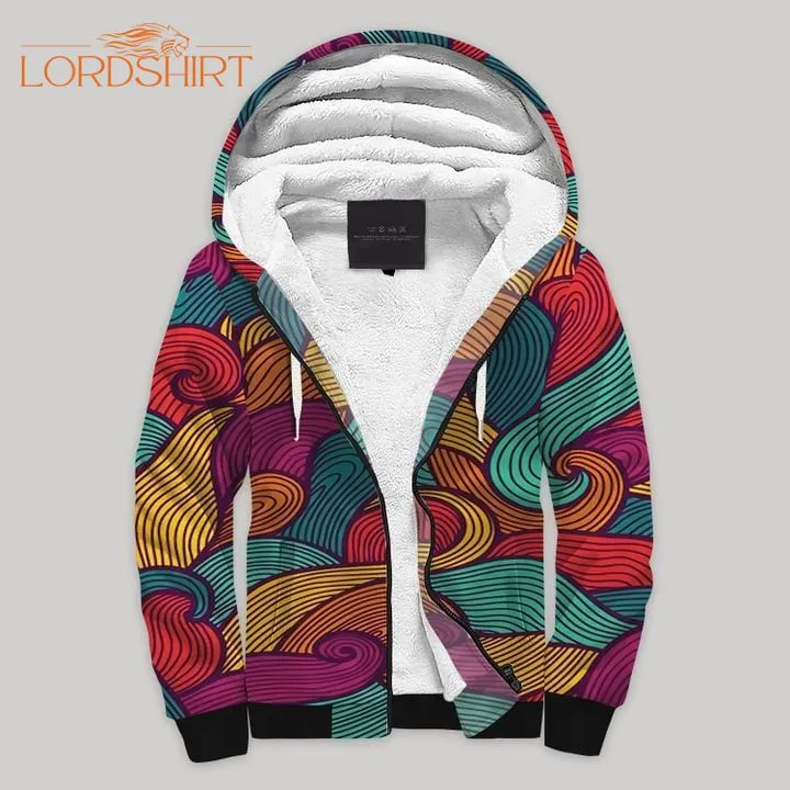 Spiral Colorful Fleece Zip Hoodie All Over Print