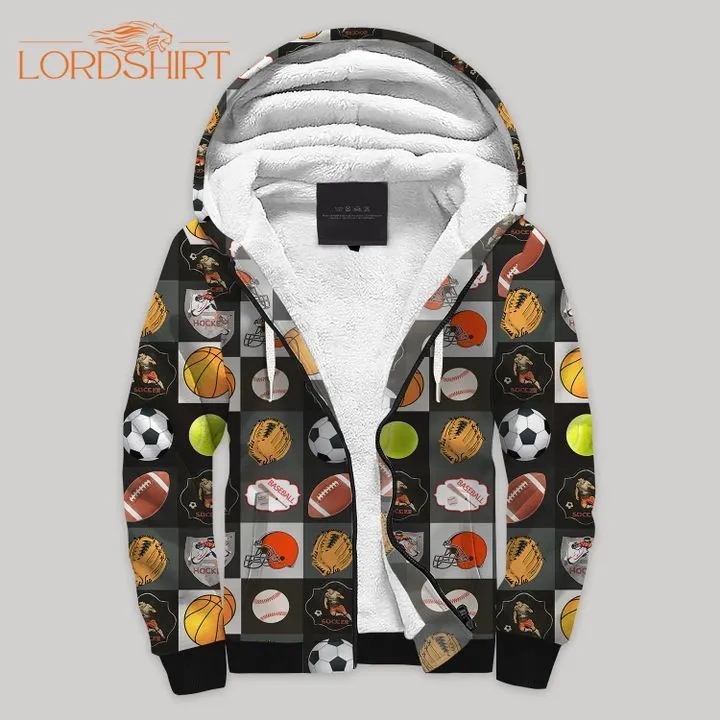 Sports Blanket Fleece Zip Hoodie All Over Print