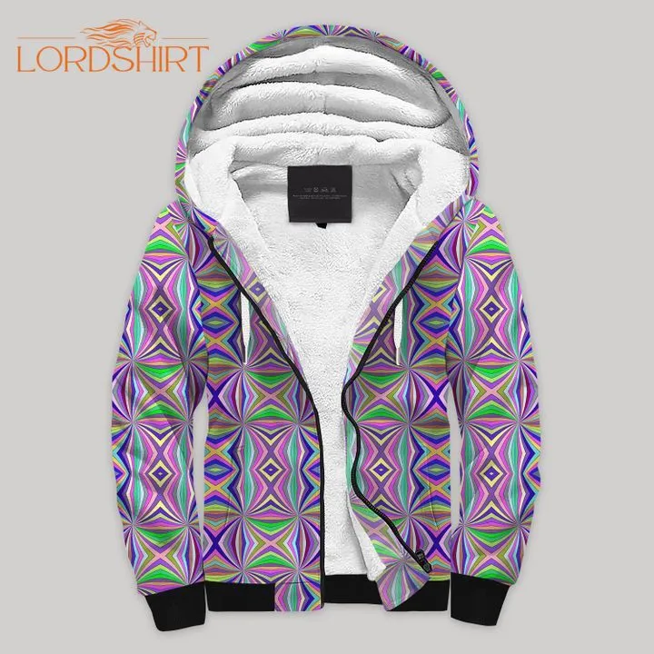 Spychedelic Pattern Blanket Fleece Zip Hoodie All Over Print