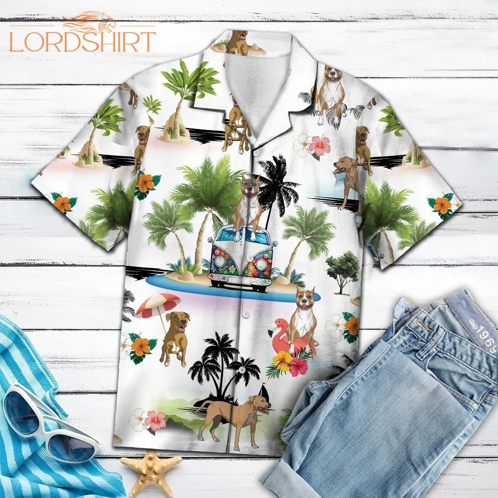 Staffordshire Bull Terrier Vacation Multicolor Hawaiian Shirt