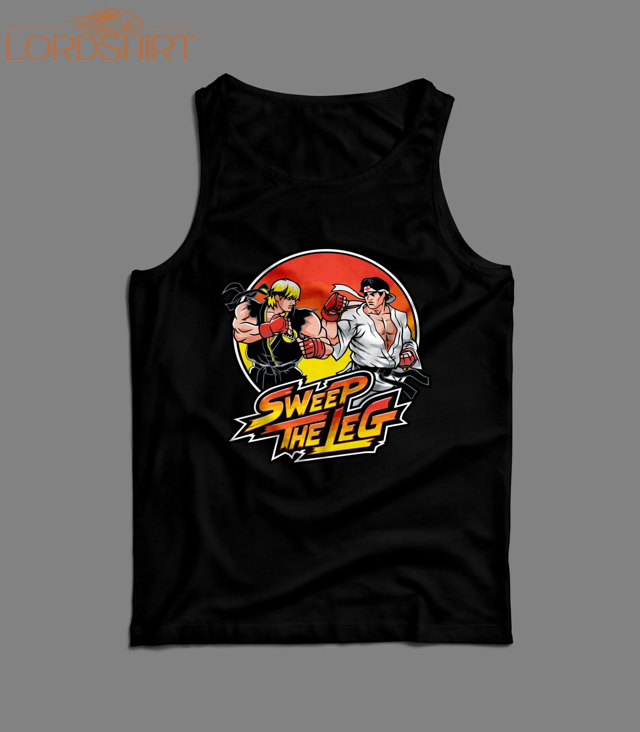 Street Fighter Karate Kid Parody Sweep The Leg Men's Tank Top