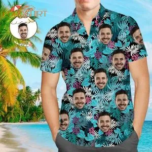 Summer Leaves Aloha Beach Custom Photo Hawaiian Shirt