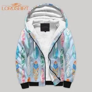 Surf Board Blanket Fleece Zip Hoodie All Over Print