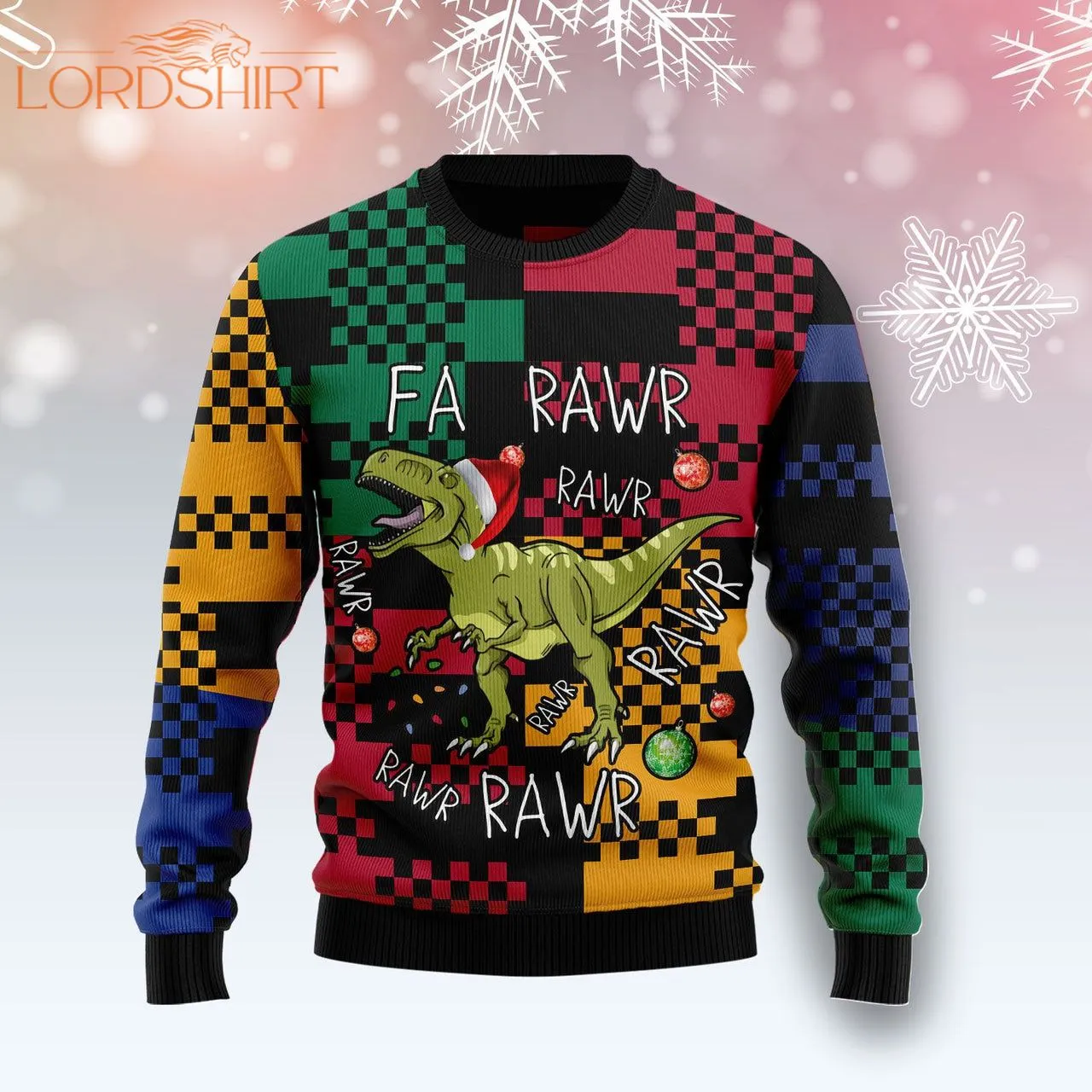 T Rex Rawr Rawr Rawr Ugly Christmas Sweater