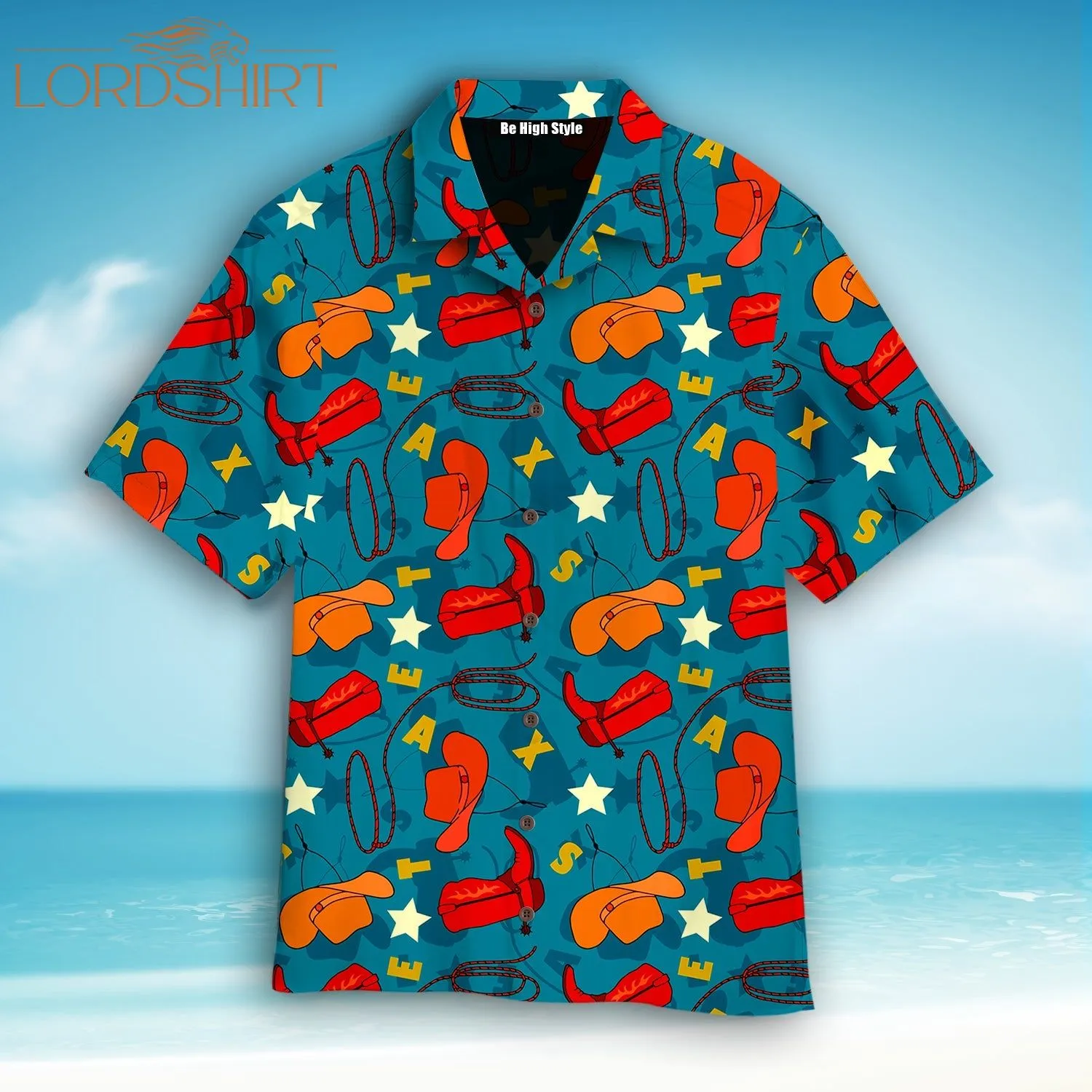 Texas Cowboy Style Aloha Hawaiian Shirt