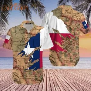 Texas Flag And Map Hawaiian Shirt