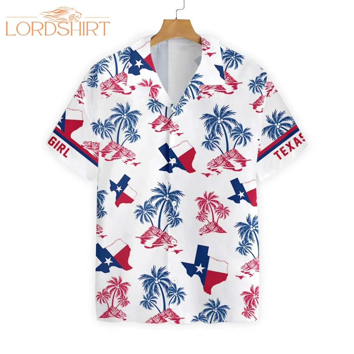 Texas Flag And Palm Tree Pattern Texas Girl Aloha Hawaiian Shirt